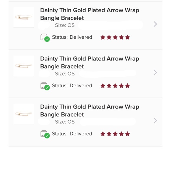 💝 Dainty 14k Gold Plated Arrow Bangle Bracelet - Picture 5 of 6